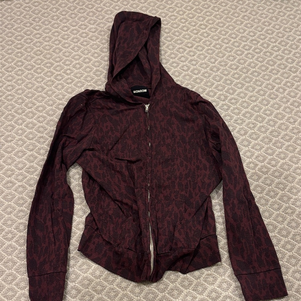 Monrow Burgundy Hooded Sweatshirt